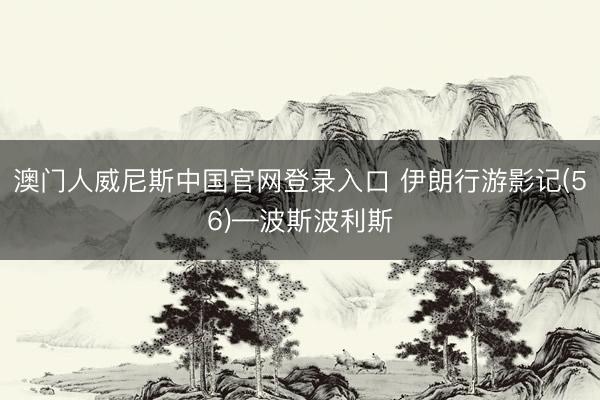 澳门人威尼斯中国官网登录入口 伊朗行游影记(56)—波斯波利斯