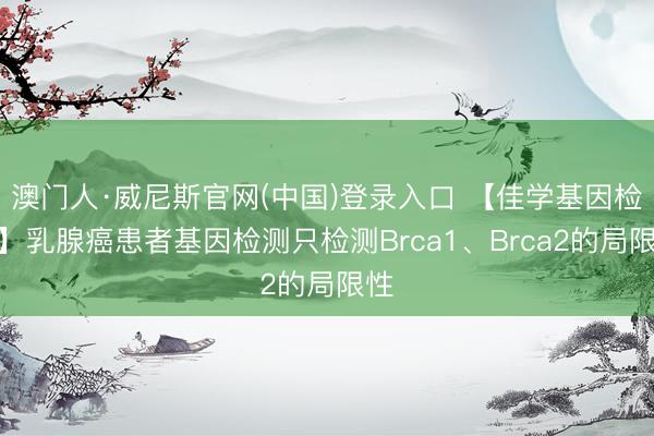 澳门人·威尼斯官网(中国)登录入口 【佳学基因检测】乳腺癌患者基因检测只检测Brca1、Brca2的局限性