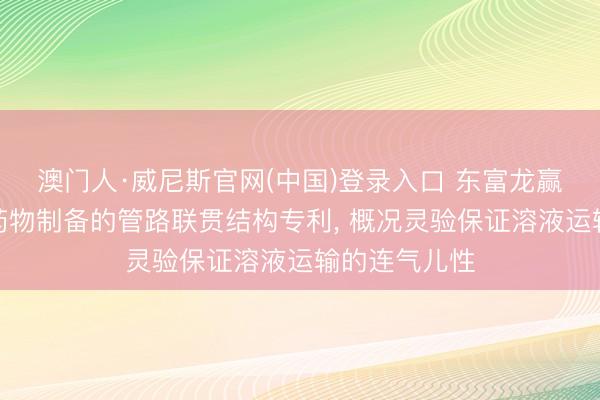 澳门人·威尼斯官网(中国)登录入口 东富龙赢得用于纳米药物制备的管路联贯结构专利， 概况灵验保证溶液运输的连气儿性