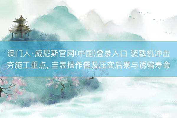 澳门人·威尼斯官网(中国)登录入口 装载机冲击夯施工重点， 圭表操作普及压实后果与诱骗寿命
