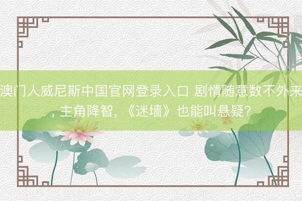 澳门人威尼斯中国官网登录入口 剧情随意数不外来， 主角降智， 《迷墙》也能叫悬疑?